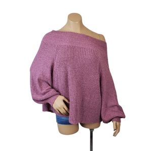 Baggy off the shoulder sweater pink size large
